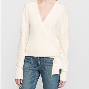 Express Medium Wrap Front Side Tie Sweater